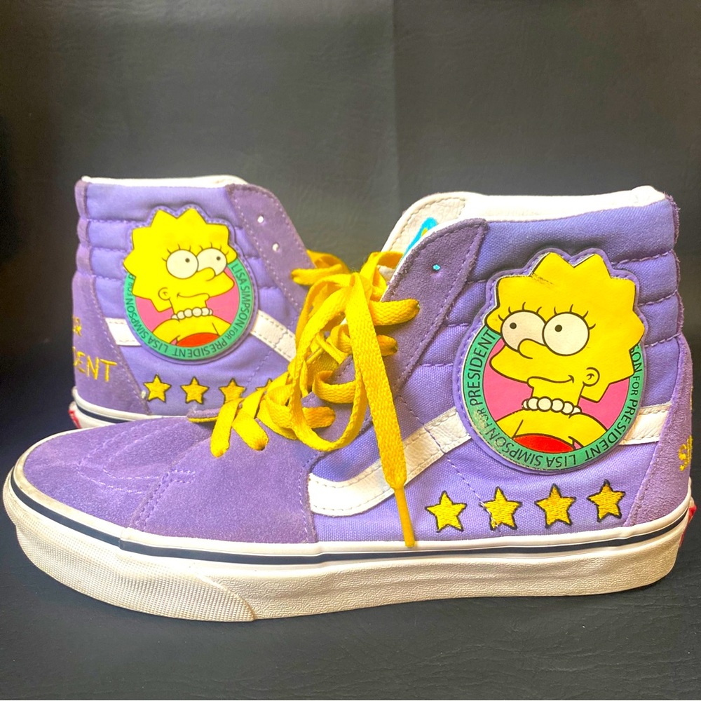 Vans Lisa Simpson For President High Top Womens Sz 8/Mens Sz 6.5 - CLEAN /EUC!